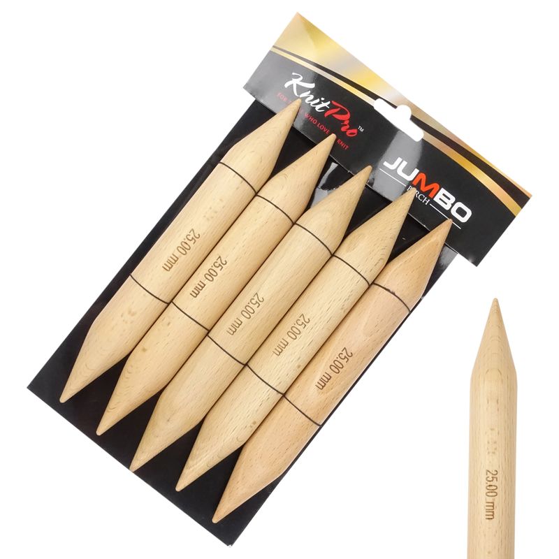 Ponožkové jehlice KnitPro Jumbo Birch 20 cm 25 mm