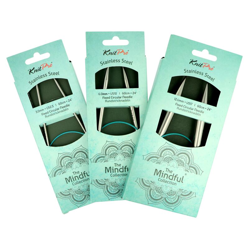 Kruhové kovové jehlice KnitPro Mindful 60 cm