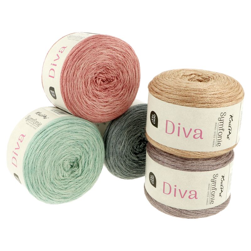 KnitPro Symfonie Yarns Diva – ručně barvená merino příze s hedvábím 100g 780m