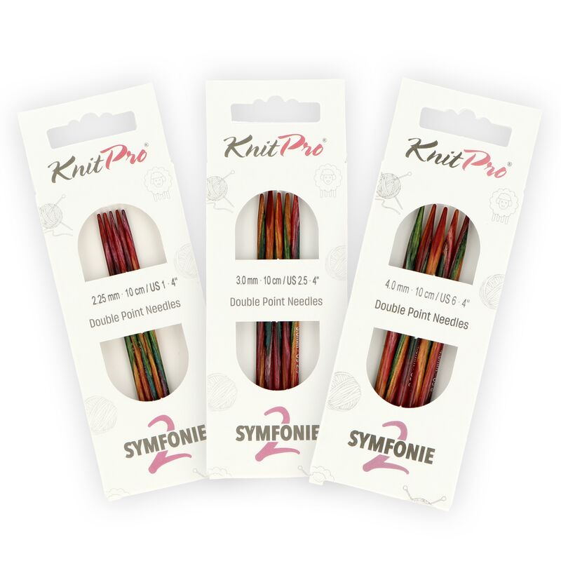 KnitPro Symfonie2 krátké ponožkové jehlice 10 cm