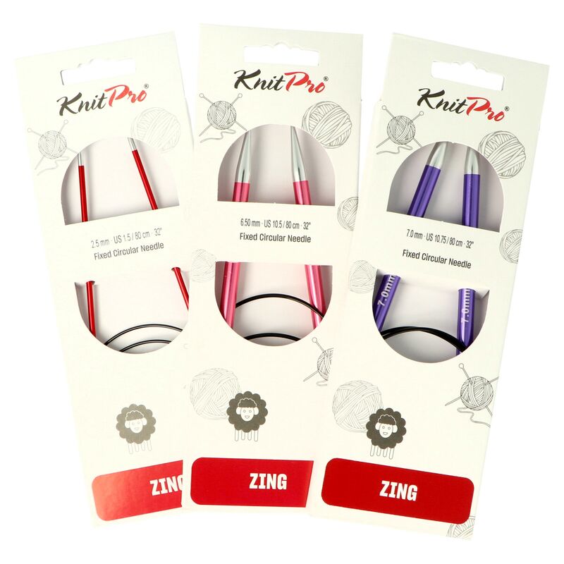 Kruhové kovové jehlice KnitPro Zing 80 cm