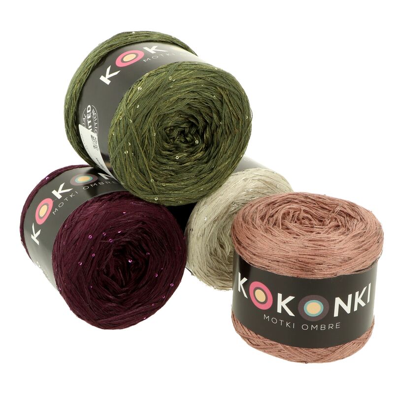 Kokonki Glow - ombré příze s flitry 130g 400m