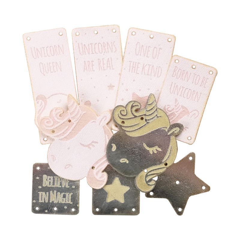 Kožené nášivky Unicorn dětský motiv 9 kusů