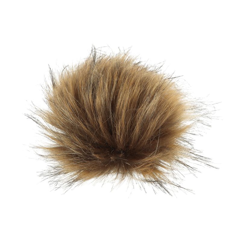 Hnědá kožešinová bambulka 13 cm