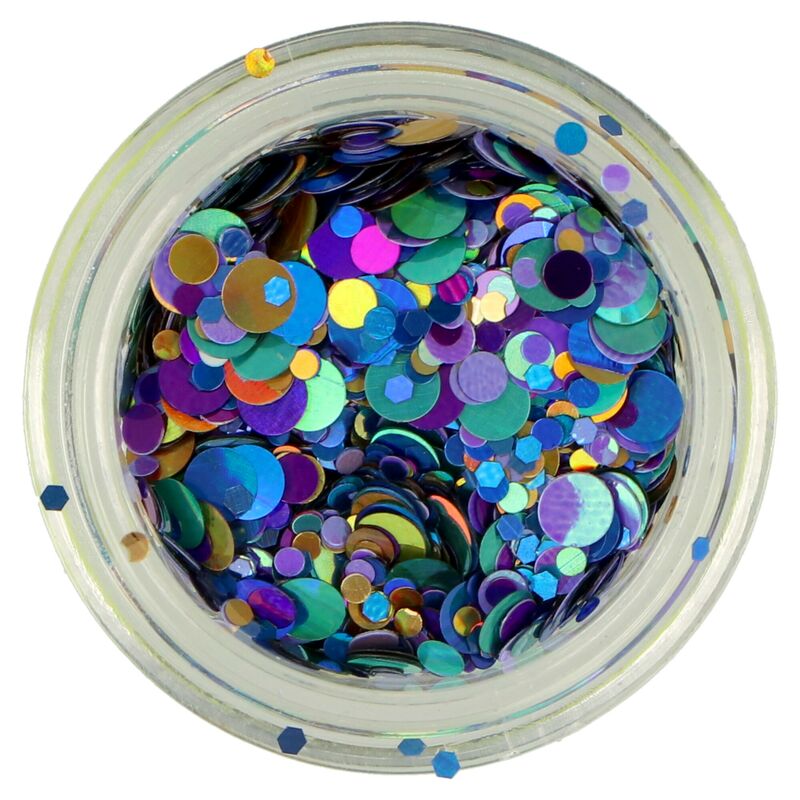 Modré a fialové třpytky Rossart pop up 3ml
