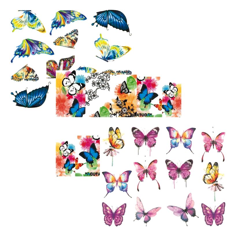Motýli na nehtech - různé typy