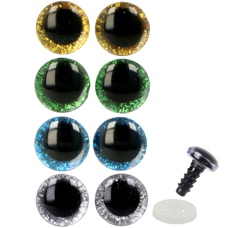 Natana lesklá bezpečnostní očka 1 pár 12mm různé barvy