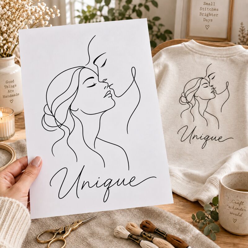 Předtištěná předloha pro line art vyšívání – Unique
