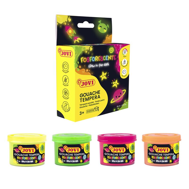 Neonové temperové barvy JOVI 4x35ml