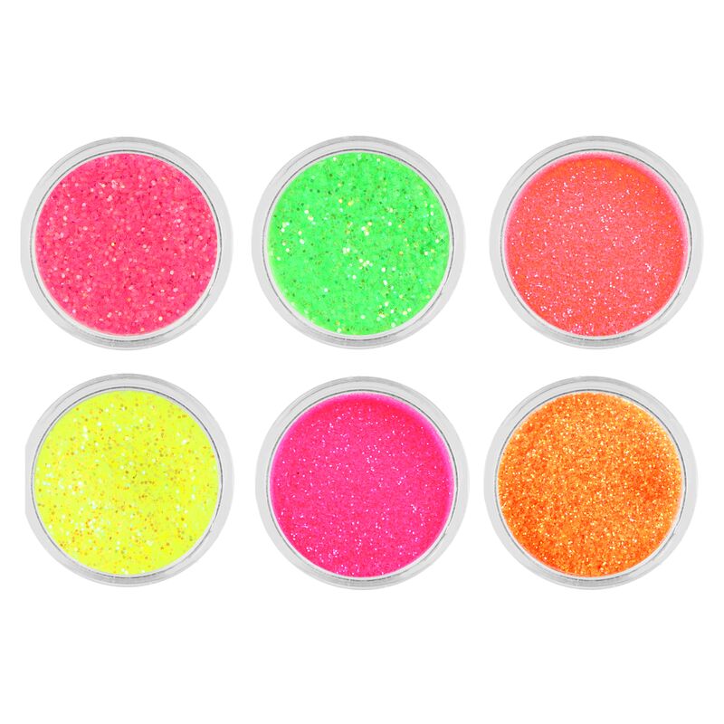 Neonové třpytky na tvoření 6 x 3ml