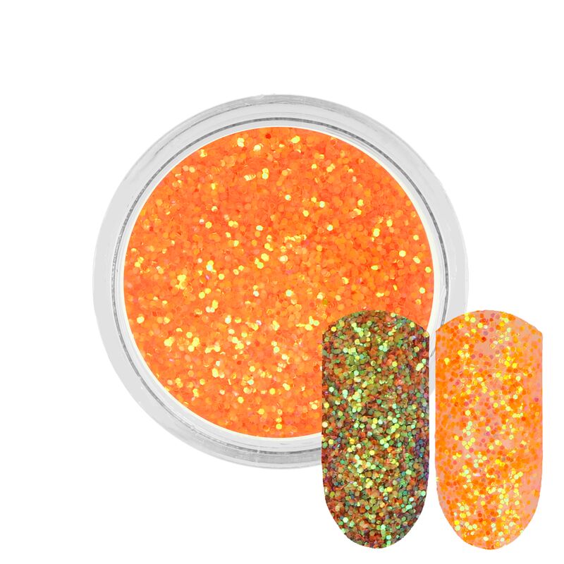 Neonově oranžový Rossart třpytivý prášek 0,4mm 3ml