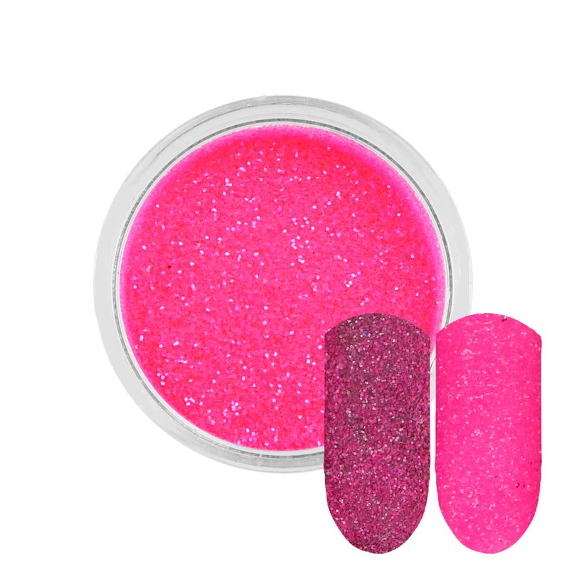 Neonově růžový třpytivý prášek Rossart 0,2mm 3ml
