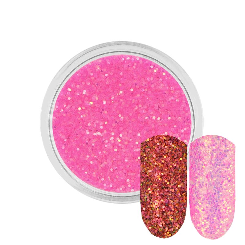 Neonově tmavě růžový třpytivý prášek Rossart 0,4mm 3ml