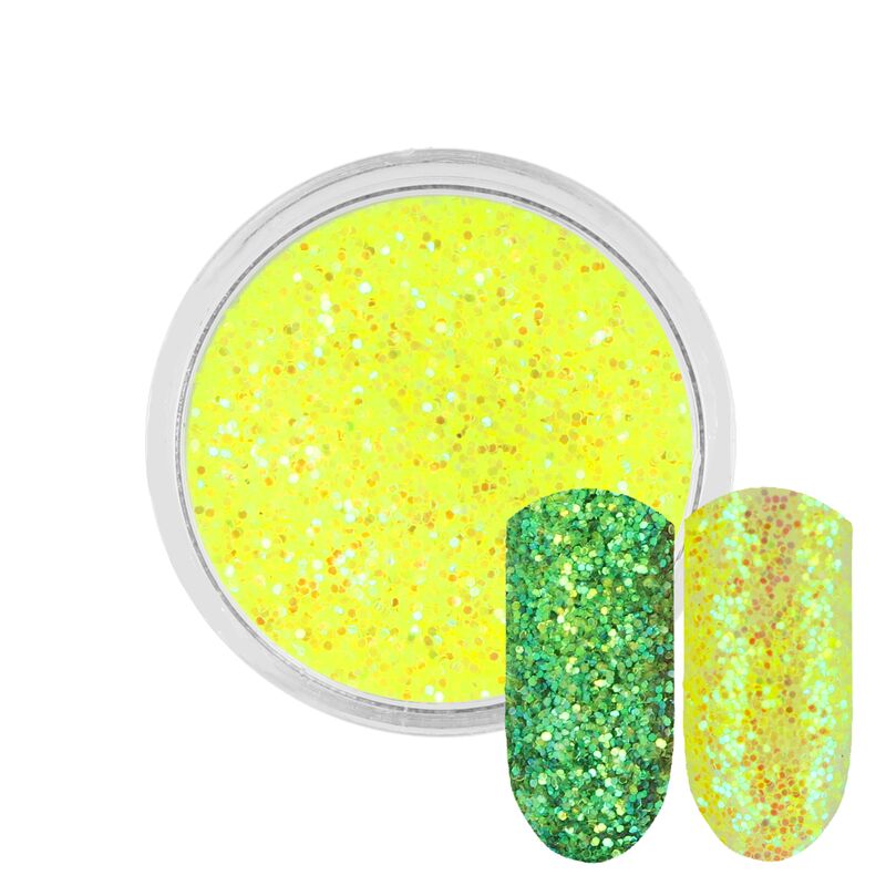 Neonově žluté třpytky Rossart 0,4mm 3ml