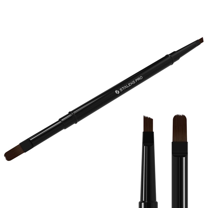 Oboustranný štětec STALEKS Expert for gel 11mm / for gel 7mm angled