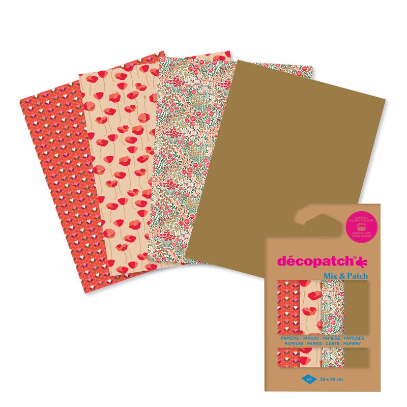 Papíry na decoupage Mix & Patch Love is in the meadow