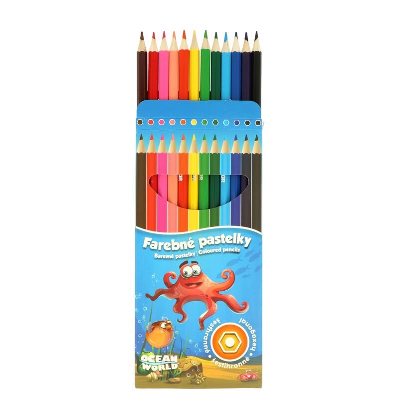 Šestihranné pastelky Ocean World 12ks