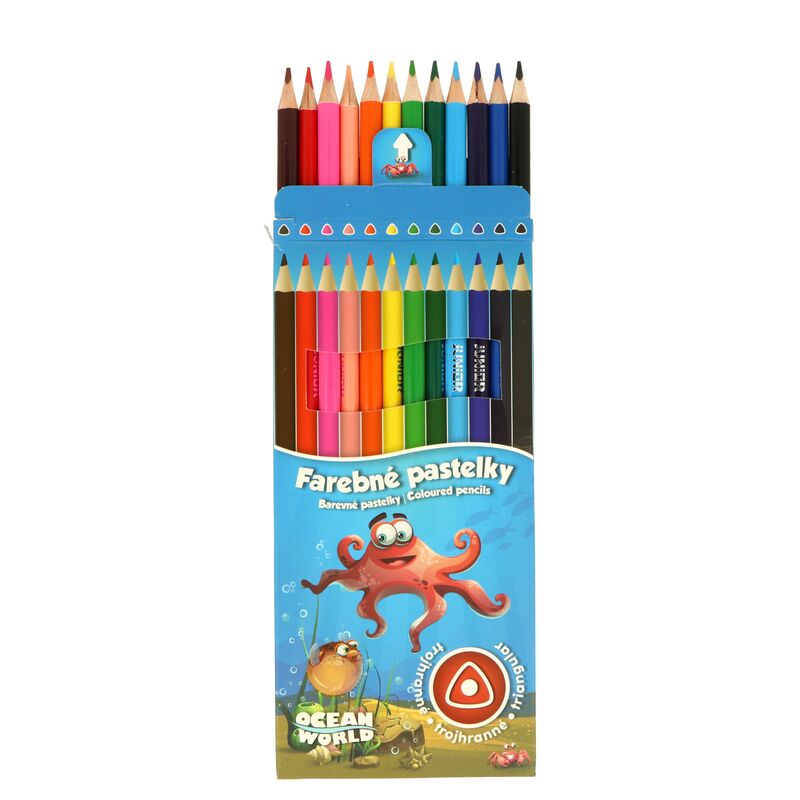 Pastelky Ocean World trojhranné 12ks