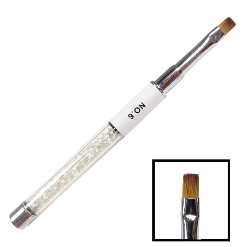 Plochý štětec s pixie kamínky č. 6