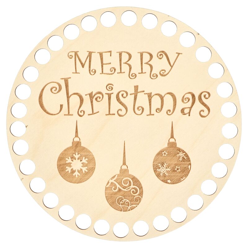 Háčkovaný obal na košík Merry Christmas 15 cm
