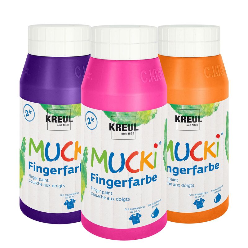 Prstové barvy MUCKI 750ml - různé barvy