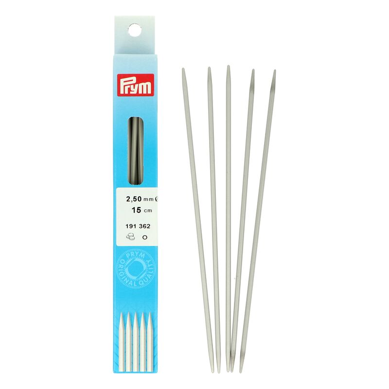 Prym Pearl Grey ponožkové jehlice 2,5 mm, 15 cm