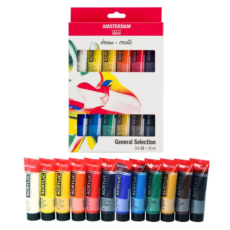 Sada akrylových barev Amsterdam General Selection 12 x 20 ml