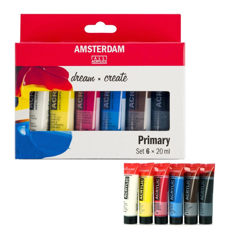 Sada akrylových barev Amsterdam Primary Set 6 x 20 ml