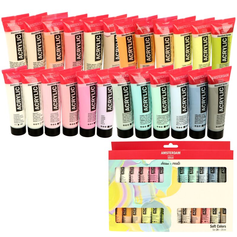Sada akrylových barev Amsterdam Soft Colors 24 x 20 ml