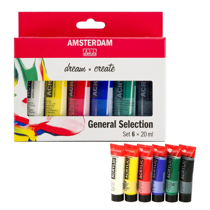 Sada akrylových barev Amsterdam General Selection 6 x 20 ml