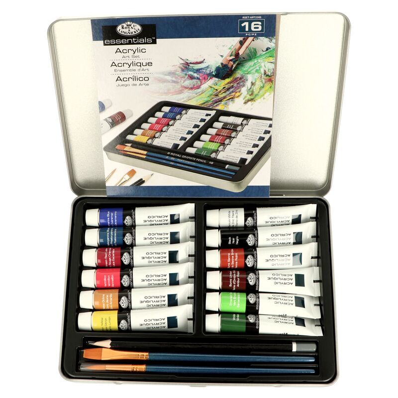 Sada akrylových barev v plechovém obalu Royal & Langnickel Art Set 16ks