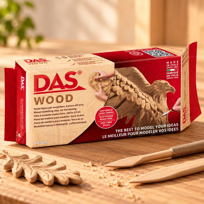 Samotvrdnoucí modelovací hmota s efektem dřeva DAS Wood 350g