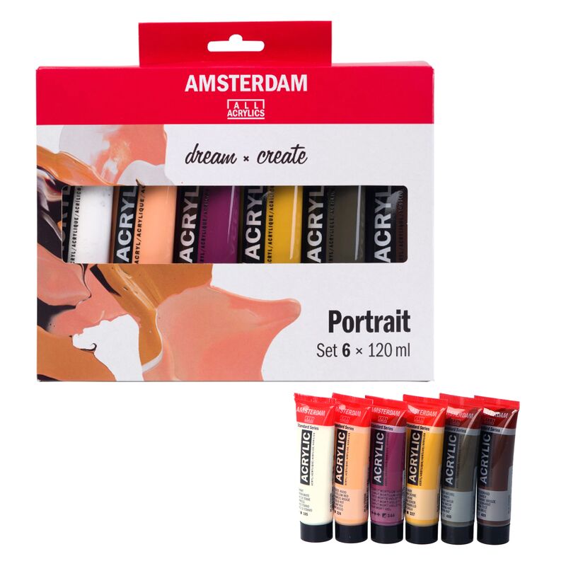 Amsterdam Sada akrylových barev Portrét 6 x 20 ml
