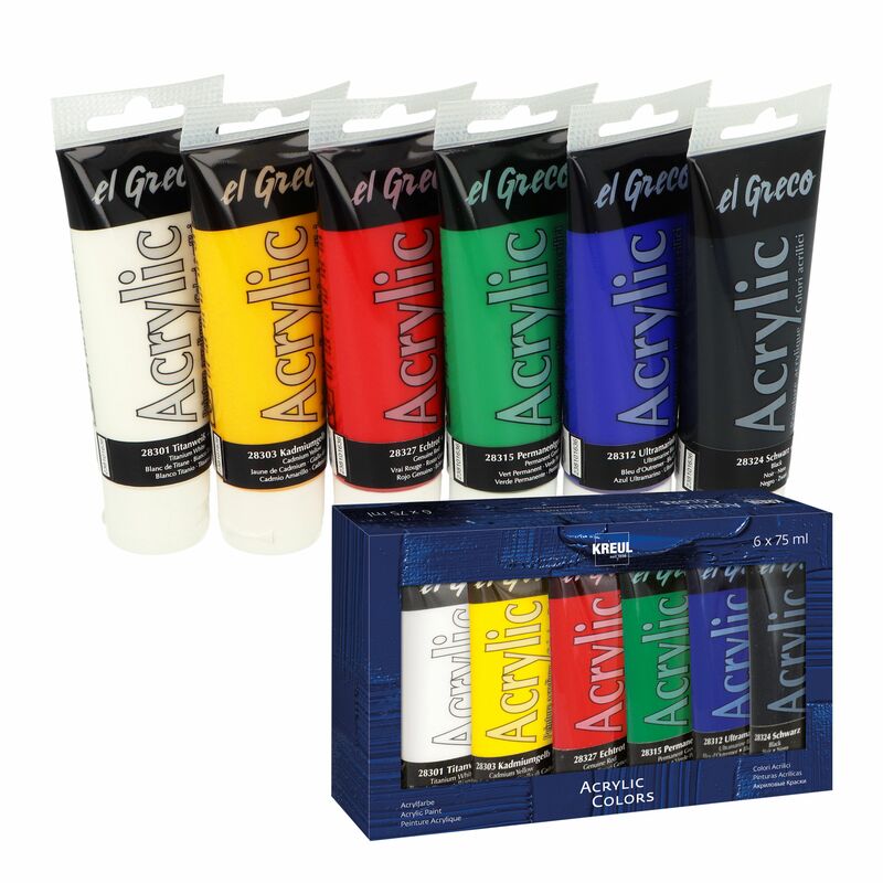 Sada akrylových barev El Greco 6 x 75 ml