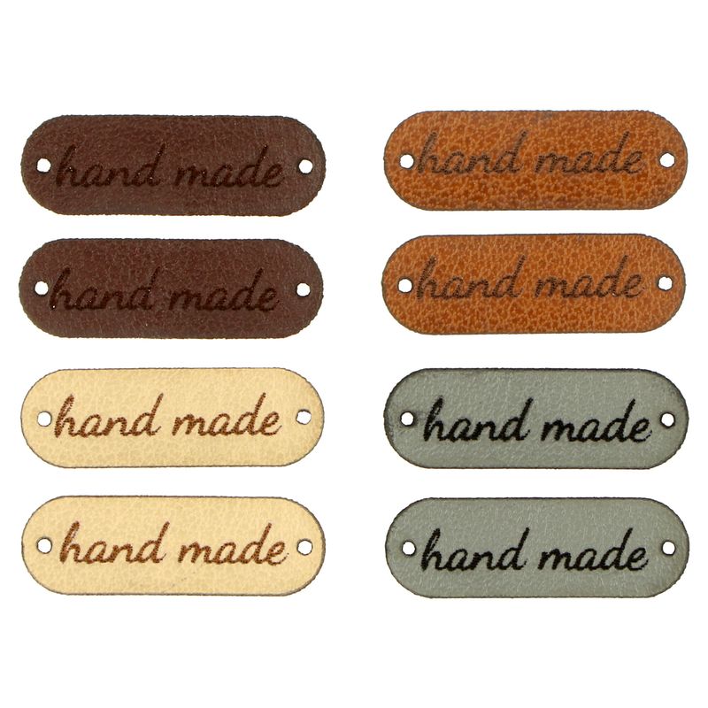 Sada malých kožených štítků Hand Made 8 kusů
