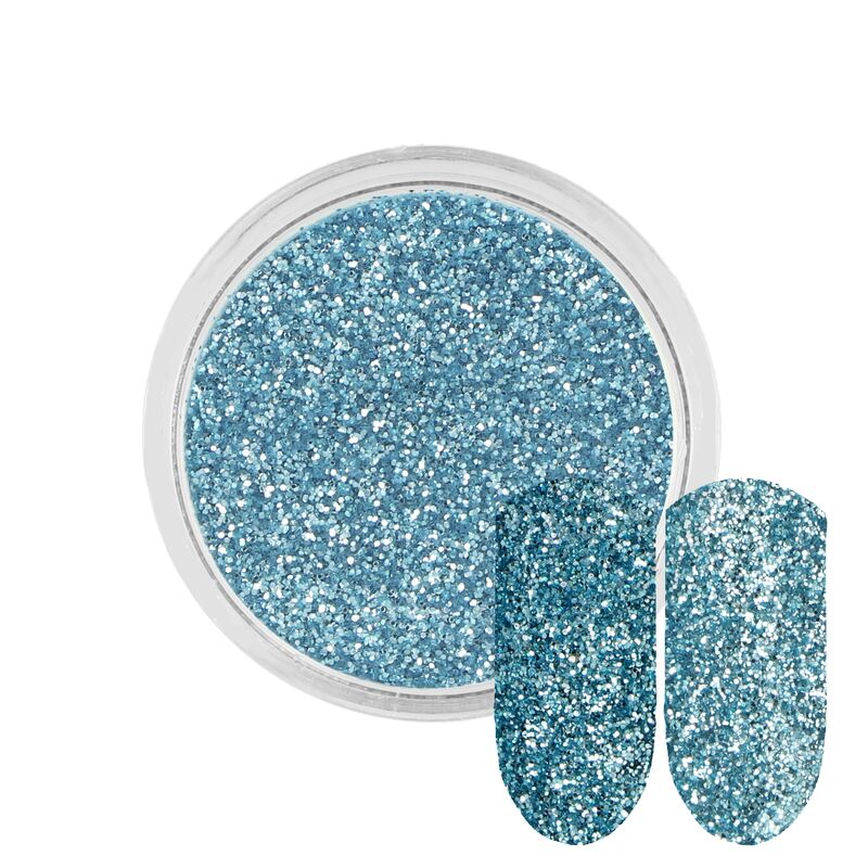 Světle modrý třpytivý prášek Rossart 0,2mm 3ml