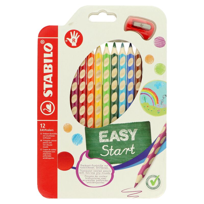 Trojhranné pastelky pro praváky Stabilo Easy Colors 12ks