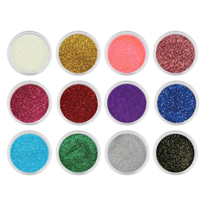 Velká sada glitrů na tvoření 12 x 3ml
