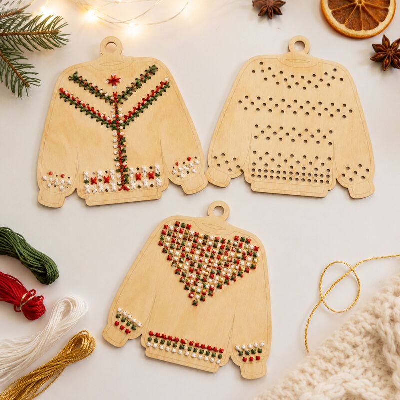 Vánoční vyšívací šablony - svetry Natana