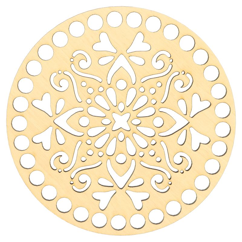 Vyřezávaný dřevěný panel na háčkování 15cm