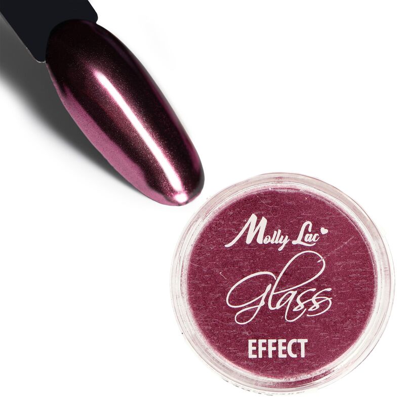 Zrcadlový aurora prášek MollyLac Glass Effect Deep Pink Nr.4