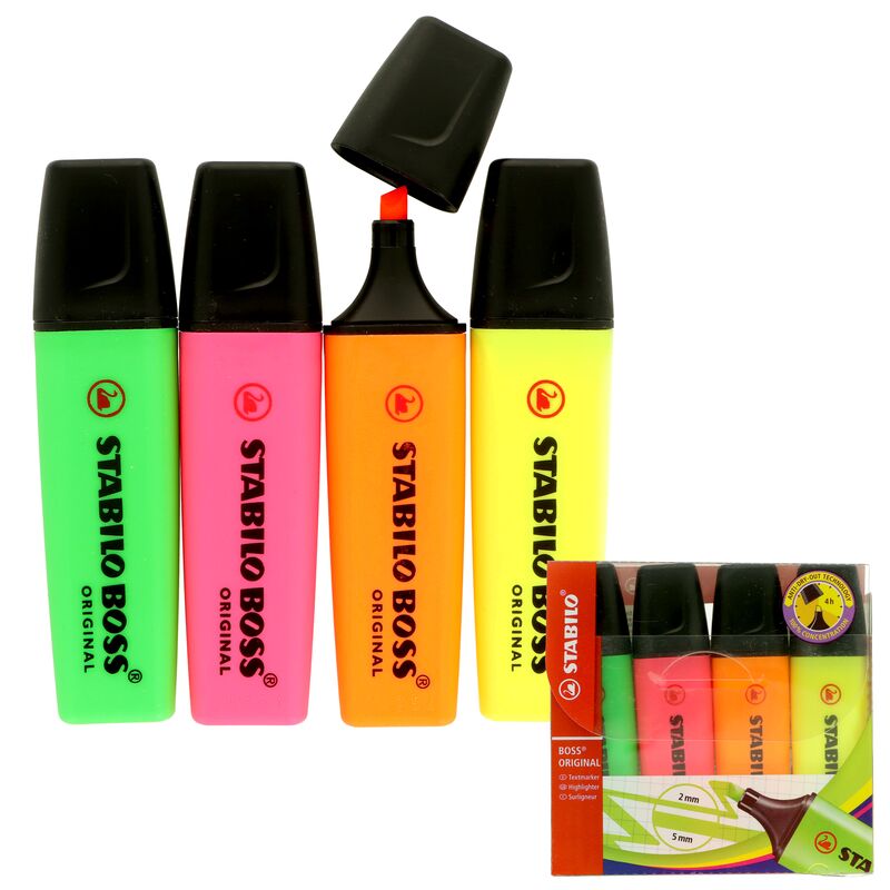 Zvýrazňovače Stabilo Boss Original Neon 4ks